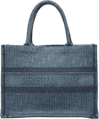 Dior Pre-owned Dior Medium Oblique Denim Book Tote Ladies 50-MA-0199
