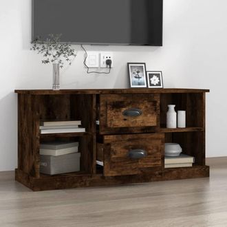 Berkfield Home TV Cabinet Smoked Oak 99.5x35.5x48 cm Engineered Wood in Brown