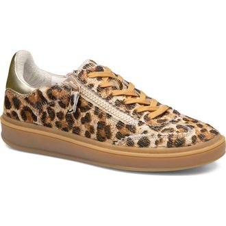 Johnston & Murphy Ashley Genuine Calf Hair Side Zip Sneaker in Gold Leopard/metallic Sheep at Nordstrom, Size 7.5