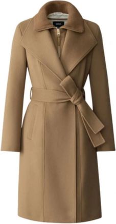Mackage Norita Belted Coat - Dames - Jas met riem - Beige - S - Wol - Jassen