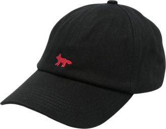 Maison Kitsun&eacute; Fox Head Cap - Heren - Accessoires - Zwart - Maat: M Katoen