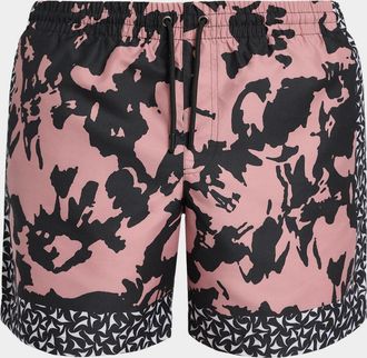 Dries Van Noten Men & apos;s Phibbs Floral-Print Lined Nylon Swim Trunks