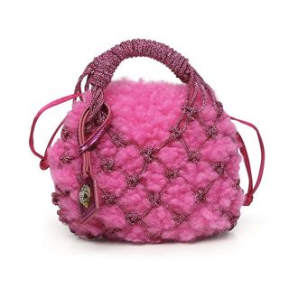 Kurt Geiger Handbags, female, Pink, ONE SIZE, SM Macrame Crystal Bag