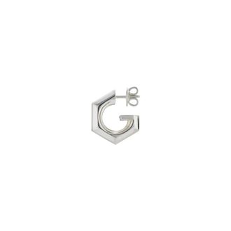Gucci Geometric G-Logo Hoop Oorbellen - unisex - Oorbellen - Grijs - ONE Size - Accessoires