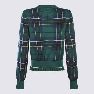 Alexander McQueen Womens Sweaters Navy-Green-Yellow _wo Navy/green/yellow