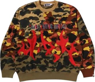 A Bathing Ape 1st Camo Upcycled Relaxed Fit Crewneck Sweatshirt Multicolor 1L80-113-305-MULTICOLOR