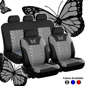 OEM Fundas Universales Para Asientos De Coche Con Estampado De Mariposas Y Neum&aacute;ticos, Con Relieve De Snorkel. Juego Completo De Fundas Para Cojines Y Acc