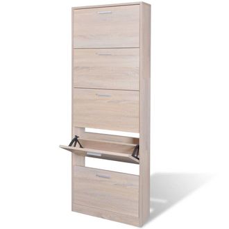 vidaXL Mueble Zapatero Color Roble Con 5 Compartimentos Vidaxl