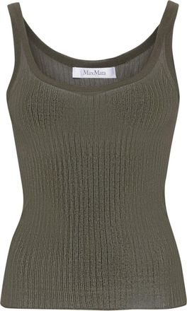 Max Mara Bastia ribbed silk top - women - Silk - M - Green