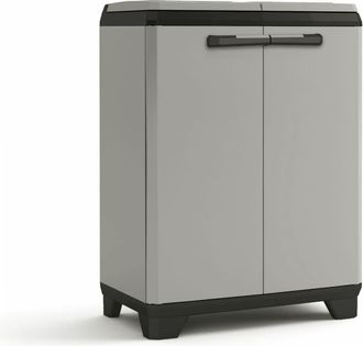 Keter Papelera Planet - Pl&aacute;stico Reciclado, Gris/negro, Basura De Clasificaci&oacute;n, 680 X 390 X 920 Mm, Polipropileno, Large - Keter