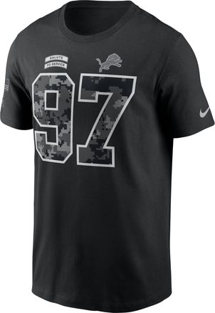 Nike Aidan Hutchinson Detroit Lions Salute to Service Nike Mens NFL T-Shirt in Black | N19900AF3B-858