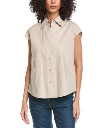 Vince Cap Sleeve Button Blouse