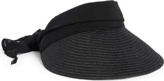 Vince Camuto Chiffon Tie Back Visor in Black Onyx at Nordstrom Rack