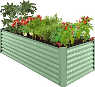 Best Choice Products 8x4x2ft Outdoor Metal Raised Garden Bed for Vegetables Flowers Herbs