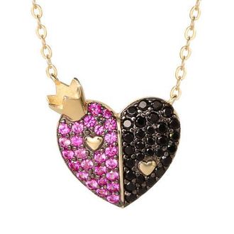 Disney Villains Queen of Hearts Necklace, 18, 18k Gold Flash-Plated Sterling Silver in Multi at Nordstrom