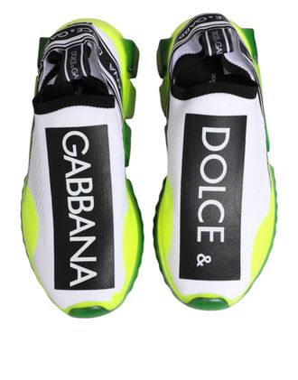 Dolce & Gabbana Womens Black White Slip On Sorrento Sneakers Shoes 05+pa+pl+vi
