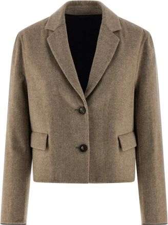 Brunello Cucinelli Dames, Jassen, Beige, Maat: S Wol