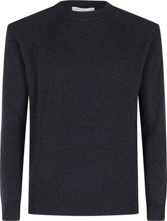 FILIPPO DE LAURENTIIS Geribbelde sweater met ronde hals - Blauw