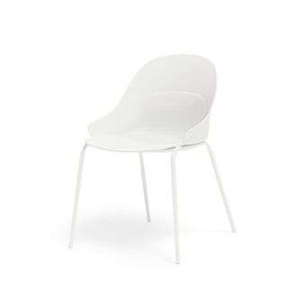 Koketto Home Silla de polipropileno en blanco con reposabrazos