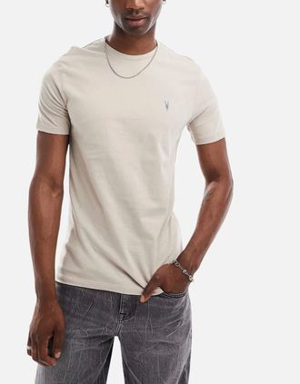 AllSaints Allsaints Mens All Saints Mens T Shirts Crew Neck Slim Short Sleeve Casual Summer Cotton Tee - Cream - Size: 38