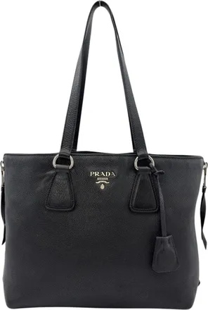 Prada Black Leather Tote Bag (Pre-Owned)
