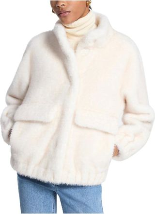 Michael Kors Jassen, Dames, Wit, M, Polyester, Faux Fur Jas