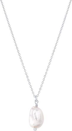 Set & Stones Adelle Pearl Necklace in Silver /White at Nordstrom, Size 16