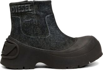 Diesel D-Donald Zip MD Enkellaarzen - Heren - Enkellaarsjes - Zwart - 45 EU - Denim - Schoenen