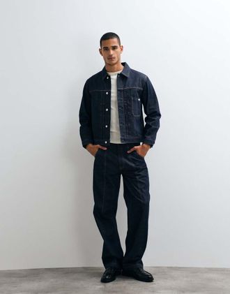 Calvin Klein Jeans Giacca trucker classica in denim blu indaco in coordinato