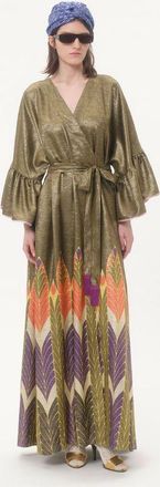 Valentino Abito Lungo In Lurex Stampa Voyage Imaginaire Donna MULTICOLOR 40