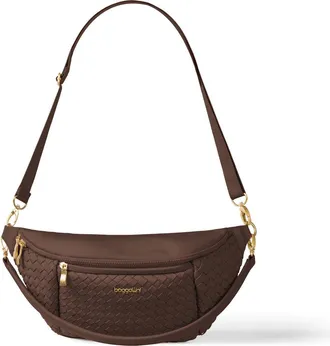 Baggallini Stanton Woven Crossbody in Ganache Woven Twill at Nordstrom