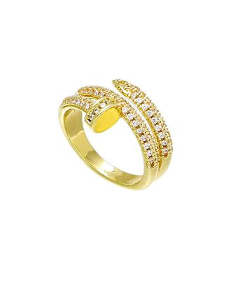Adornia Adornia 14K Plated Double Wrap Cz Nail Ring