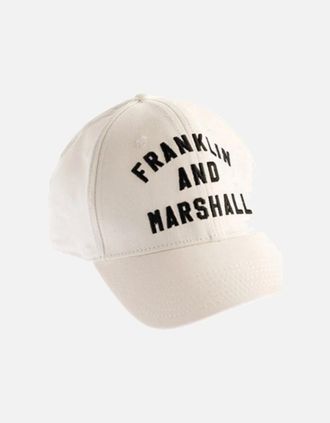 Franklin & Marshall Mens CPUA906 Unisex Arch Logo White Cap - Size: 56