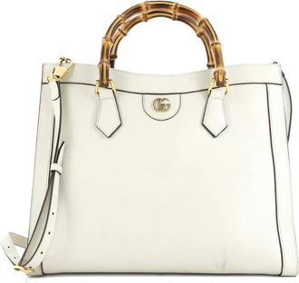 Gucci Diana NM Bamboo Handle Leather Medium tote bag - Beige