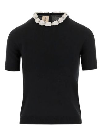 Valentino Garavani embellished-collar sweater - Black