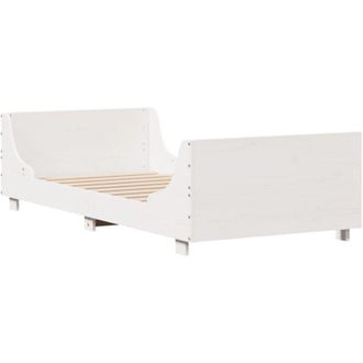 vidaXL Bed Frame without Mattress White 90x190 cm Single Solid Wood Pine Vidaxl