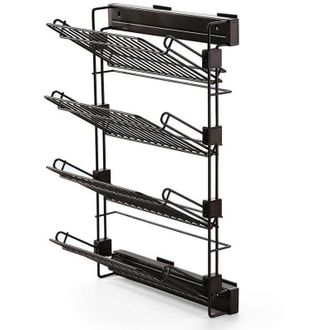 Emuca Emuca - Zapatero Lateral Extra&iacute;ble Moka, Derecha, Acero, Pintado Moka