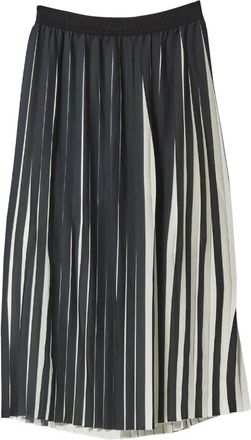 Karl Lagerfeld Geplooide rok - Dames - Midirokken - Zwart - M - Polyester - Rokken