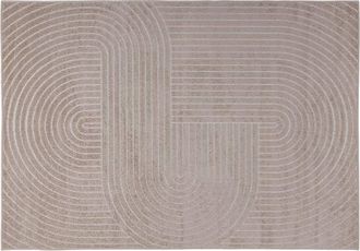 vidaXL Alfombra Para Interiores Y Exteriores Palmeras Beige Poli&eacute;ster Vidaxl