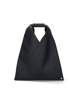 Maison Margiela Black Hammered Leather Small Japanese Handbag