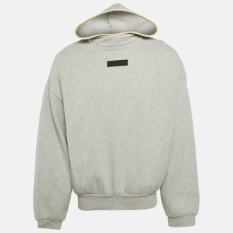 Fear of God Essentials Fear of God Grey Logo Patch Cotton Hoodie S