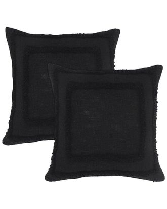 LR Home Lr Home Set Of 2 Rory Bordered Throw Pillows