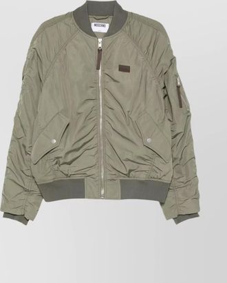 Moschino blazer ribbed sleeve zip pockets