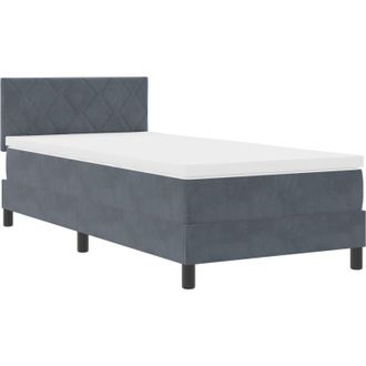 vidaXL Box Spring Bed with Mattress Dark Grey 90 x 190 cm Fabric vidaXL