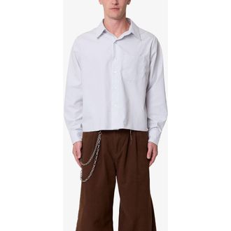 mnml Stripe Button-Up Shirt in Grey/White at Nordstrom, Size Xx-Large