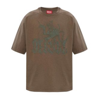 Diesel T-Shirts, male, Brown, Size: XL T-Jussi-A T-Shirt