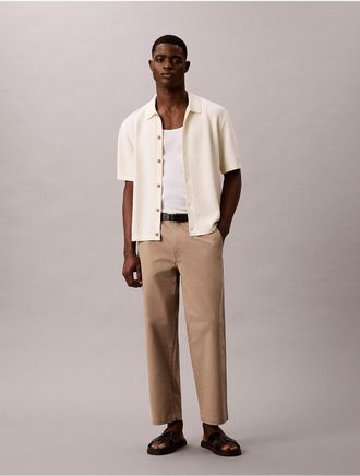 Calvin Klein Jeans Calvin Klein Mens 90s Relaxed Cropped Chinos - Brown - 29W x 30L
