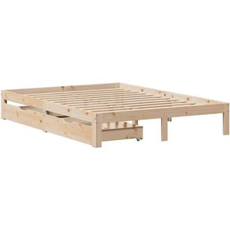 vidaXL Estructura De Cama Con Cajones Madera Maciza Pino 120x190 Cm Vidaxl