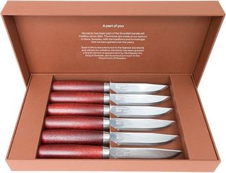 Morakniv Ste-13662 Set De Cuchillos Chuleteros Para Carne Steak Knife Classic Con Hoja De Acero Inoxidable Sueco 14c28n De 11 Cm Y Mango De Madera De Abedul Ro