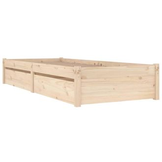 Berkfield Home Beautiful Bed Frame with Drawers 75x190 cm Small Single in Tan